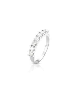 Anel Meia Aliança 3MM Prata 925 Moissanite