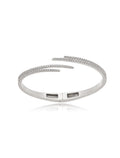 Pulseira Bracelete Fios Cravejados Banho Prateado Zircônias