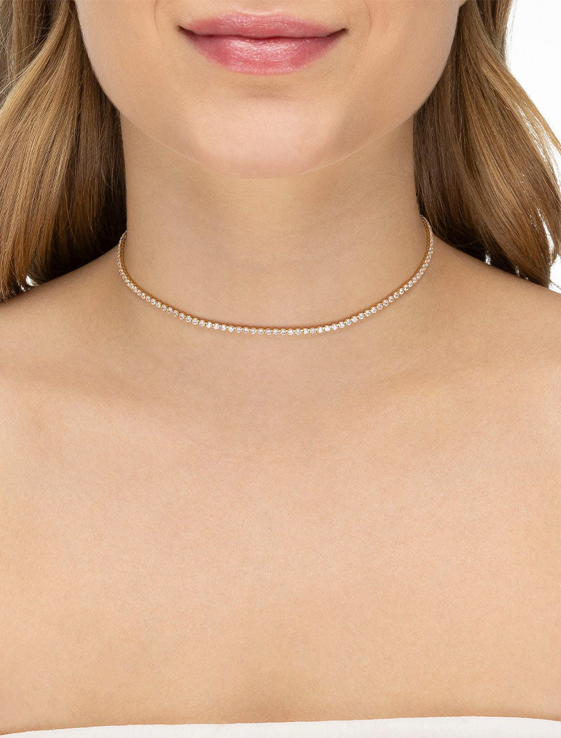 Colar Riviera Redonda Banho Ouro 18k Zircônia