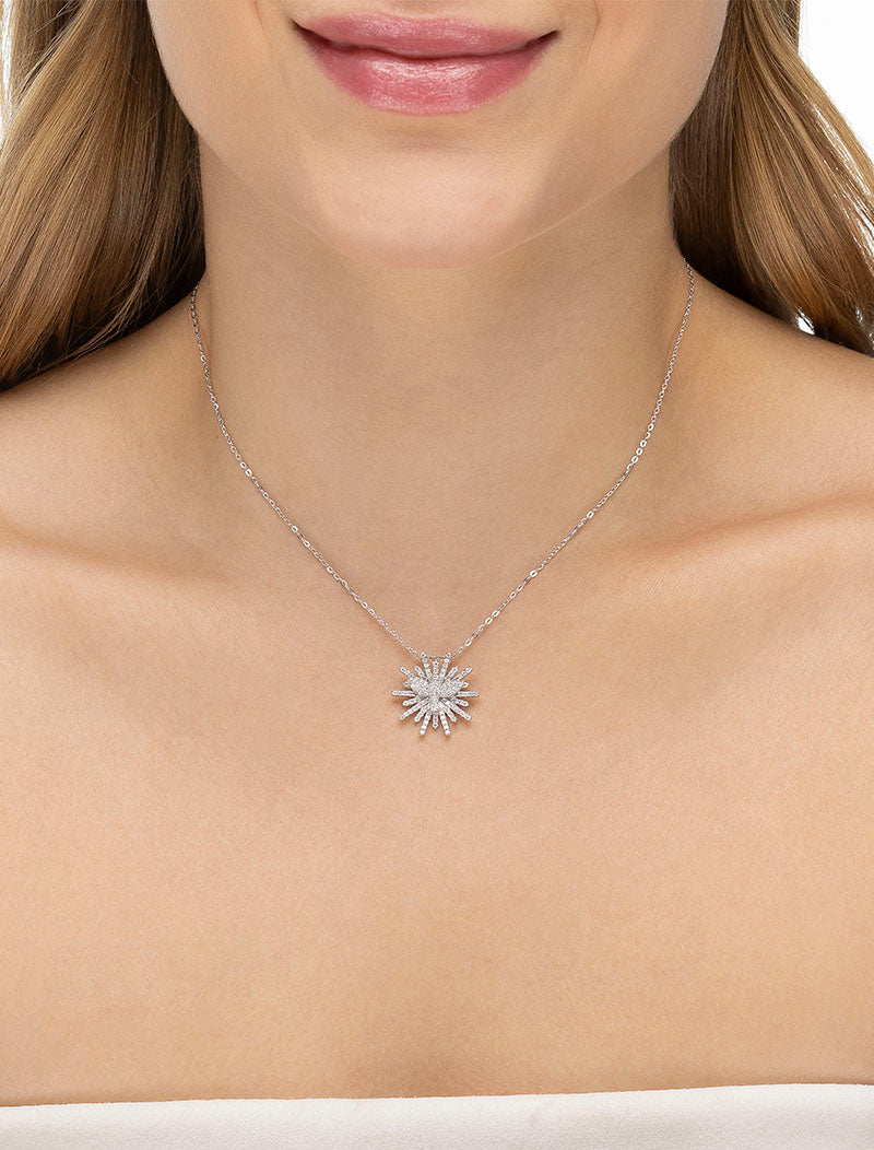 Colar Espirito Santo Cravejado 1.0mm Prata 925 Moissanite