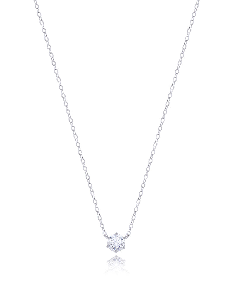 Colar Ponto De Luz Glam 5.0MM Prata 925 Moissanite