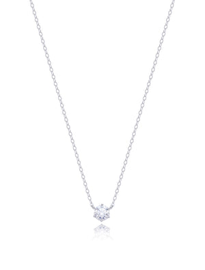 Colar Ponto De Luz Glam 5.0MM Prata 925 Moissanite