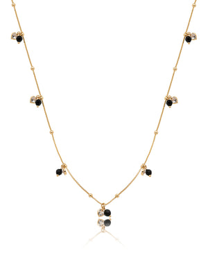Colar Longo Bolinhas Banho Ouro 18k Jade