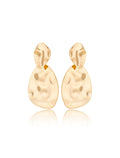 Brinco Orgânico Liso Pêndulo Banho Ouro 18k