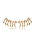 Brinco Earcuff Cravejado Vazado Zircônia Banho Ouro 18k