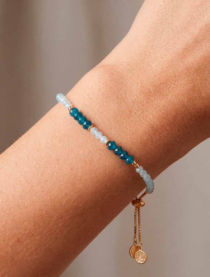 Pulseira Ajustável Delicada Banho Ouro 18K Jade