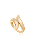 Anel Liso Voltas Banho Ouro 18k