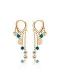 Brinco Argola Coração Banho Ouro 18k Pontos de Luz Jade