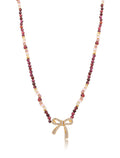 Colar Choker Laço Cravejado Banho Ouro 18k Cristais Madrepérola