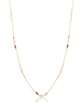 Colar Longo Delicado Banho Ouro 18k Madrepérola Cristal