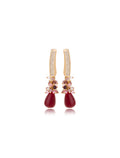Brinco Base Cravejada Banho Ouro 18k Cacho Cristais