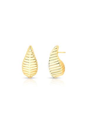 Brinco Gota Texturizado Liso Banho Ouro 18k