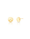Brinco Oval Amassado Liso Banho Ouro 18k