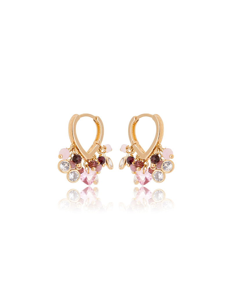 Brinco Argola Coração Cacho Banho Ouro 18k