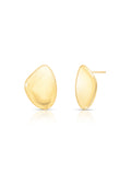 Brinco Abaulado Orgânico Liso Banho Ouro 18k