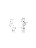 Brinco Earcuff Banho Ródio Cristais