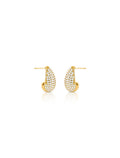 Brinco Gota Cravejado Banho Ouro 18k Zircônias