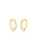 Brinco Argola Infinito Cravejado Banho Ouro 18k