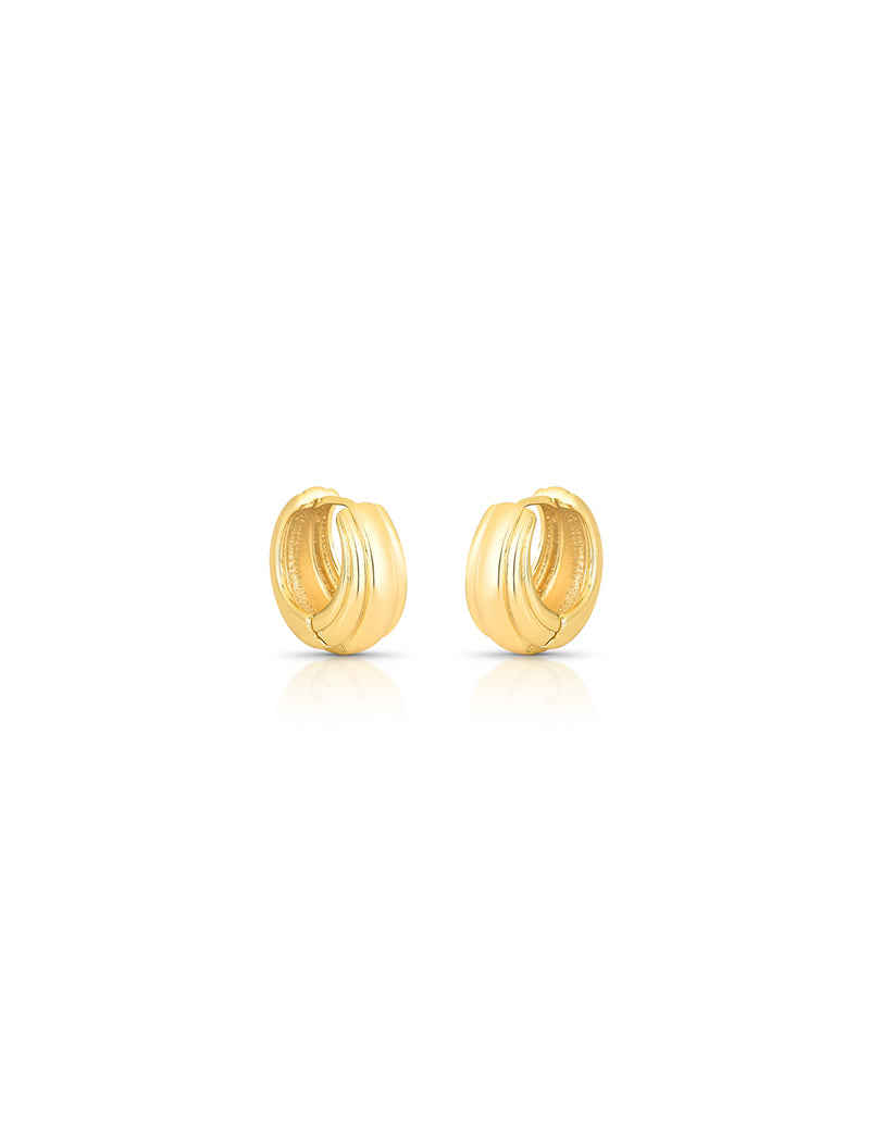 Binco Argola Riscos Lisa Banho Ouro 18k