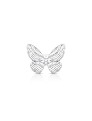 Broche Borboleta Cravejada Banho Ródio
