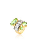 Anel Vazado Banho Ouro 18k Cristais