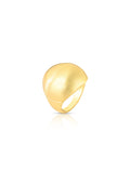 Anel Abaulado Liso Fosco Banho Ouro 18k