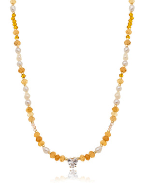 Colar Choker Pingente Coração Banho Ouro 18k Cristal Jade