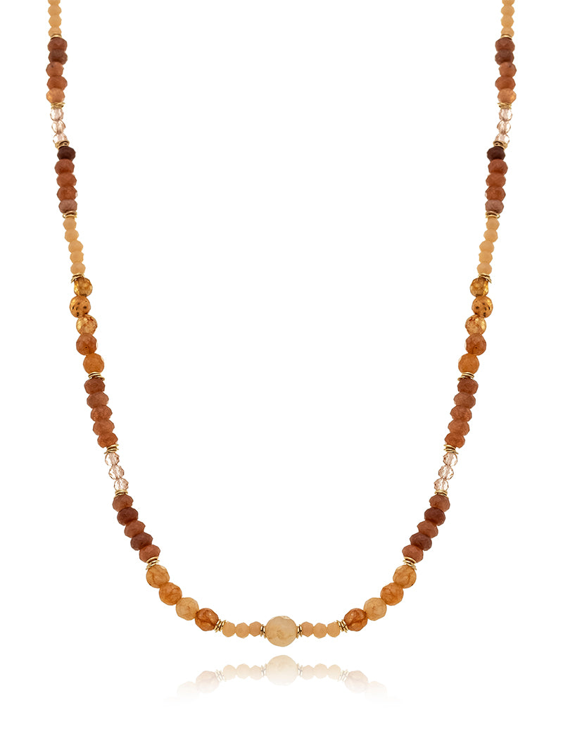 Colar Choker Banho Ouro 18k Cristal Jade