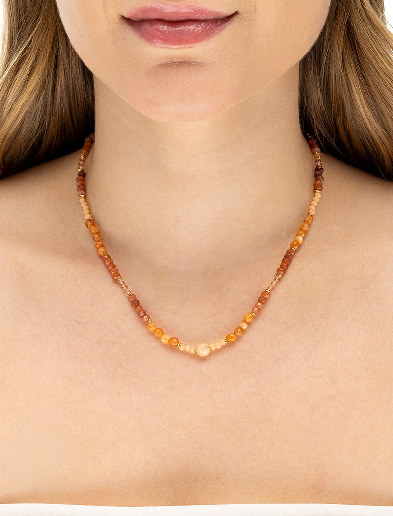 Colar Choker Banho Ouro 18k Cristal Jade