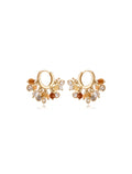 Brinco Click Cacho Banho Ouro 18k Cristal Jade
