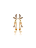 Brinco Base Cravejada Cacho Banho Ouro 18k