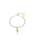 Pulseira Infantil Ajustável Cachorro Banho Ouro 18k Cristal Pérola