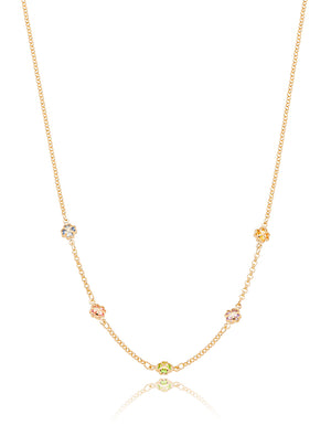Colar Infantil Pontos de Luz Banho Ouro 18k Cristal
