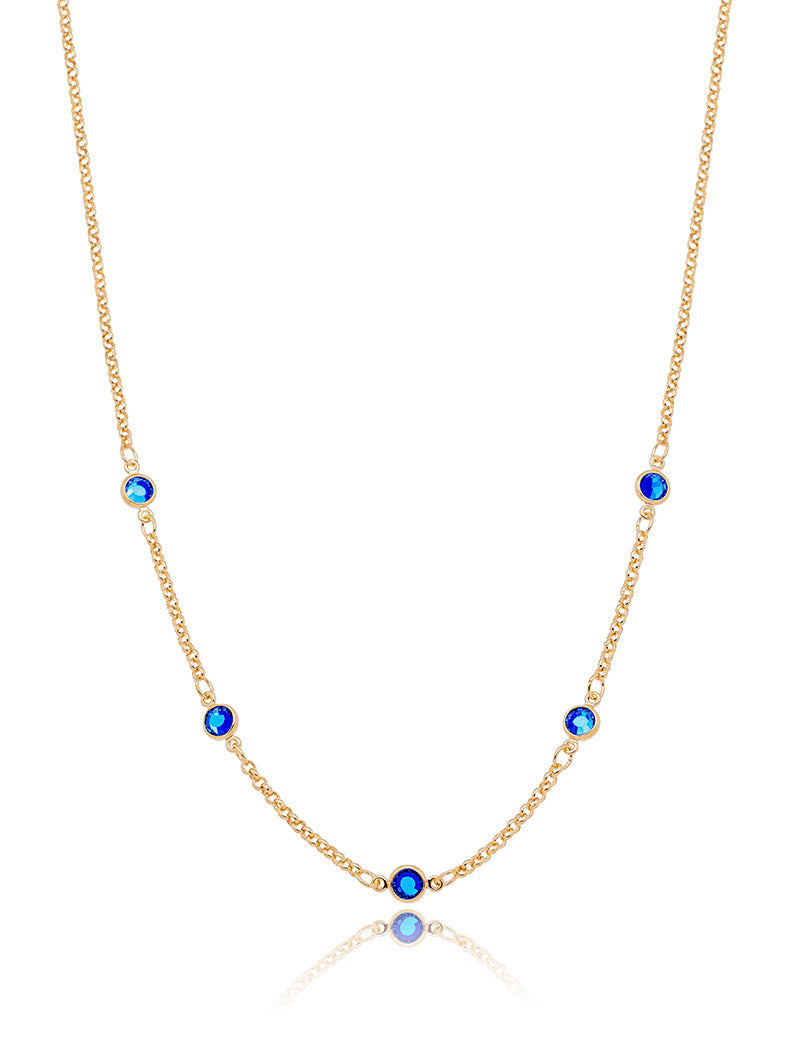 Colar Infantil Pontos de Luz Banho Ouro 18k Cristal