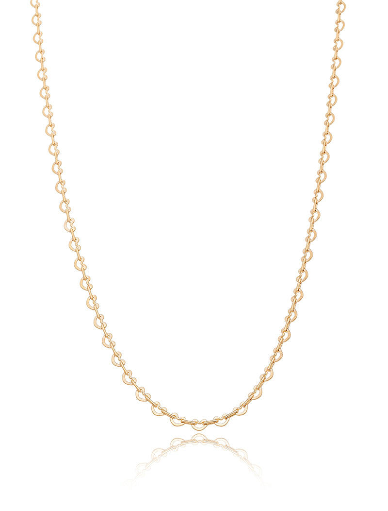 Colar Choker Infantil Liso Coração Banho Ouro 18k