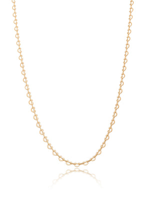 Colar Choker Infantil Liso Coração Banho Ouro 18k