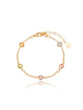 Pulseira Infantil Cinco Pontos de Luz Banho Ouro 18K