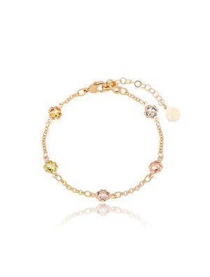 Pulseira Infantil Cinco Pontos de Luz Banho Ouro 18K