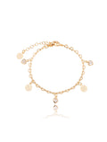Pulseira Infantil Coração Flor Banho Ouro 18K
