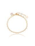 Pulseira Infantil Elos Coração Banho Ouro 18K