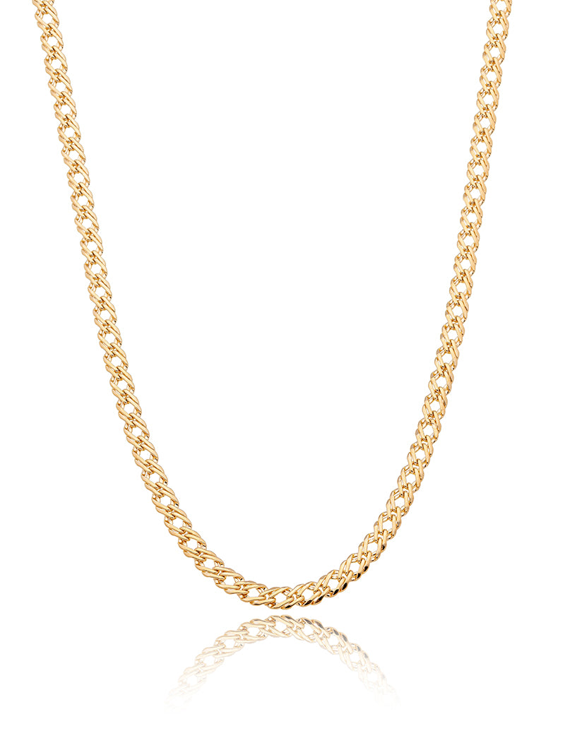 Colar Elos Groumet Banho Ouro 18K