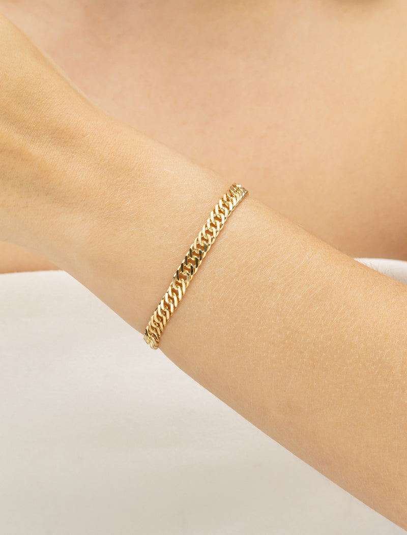 Pulseira Elos Groumet Banho Ouro 18k