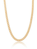Colar Elos Groumet Duplo Banho Ouro 18k
