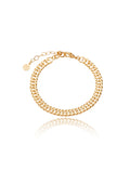 Pulseira Elos Duplos Groumet Banho Ouro 18k