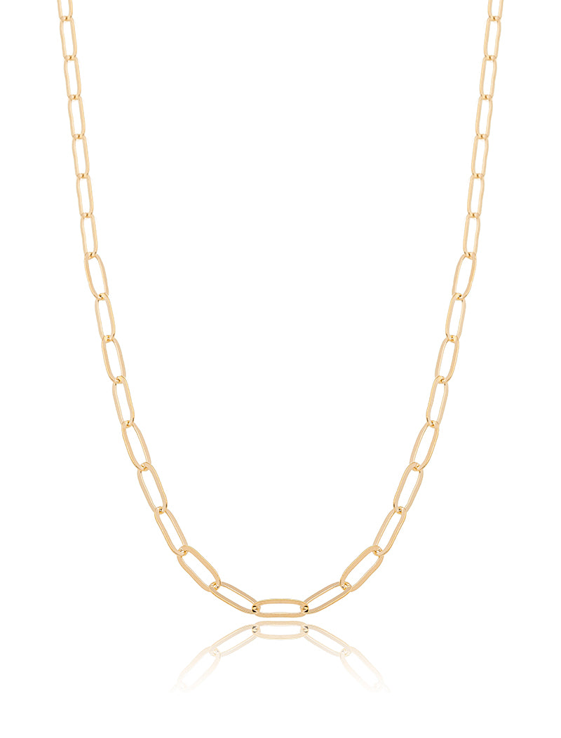 Colar Longo Cartier Elos Ovais Banho Ouro 18K