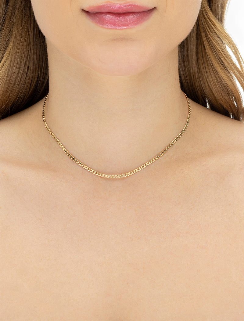 Colar Groumet Delicada Banho Ouro 18K