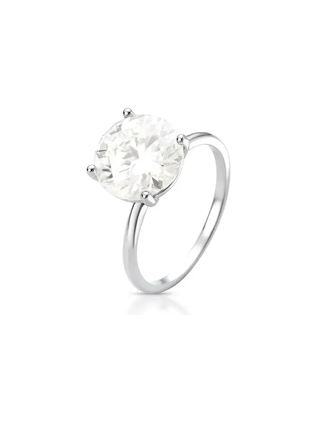 Anel Solitário 10MM Prata 925 Moissanite