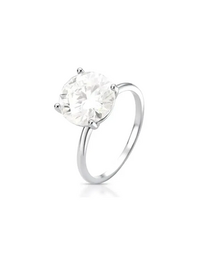 Anel Solitário 10MM Prata 925 Moissanite