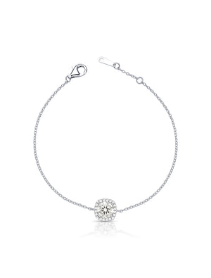 Pulseira Quadrada Cravejada 6.5MM Prata 925 Moissanite