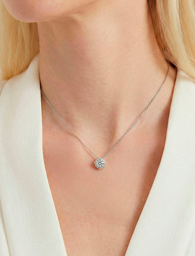 Colar Quadrado Cravejado 6.5MM Prata 925 Moissanite